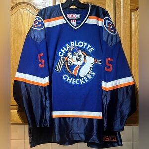 Vintage 90’s CCM Charlotte Checkers AHL Air-Knit Hockey Jersey Men’s XXL EUC